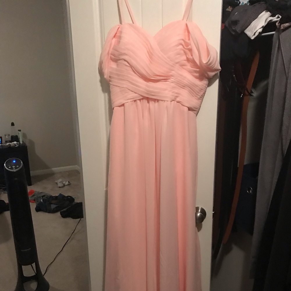 Off the shoulder bridesmaid dress